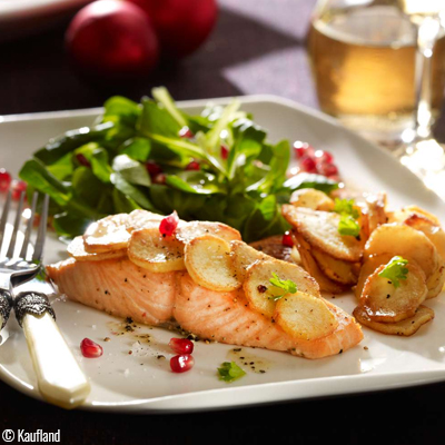 Lachsfilet unter der Kartoffelkruste